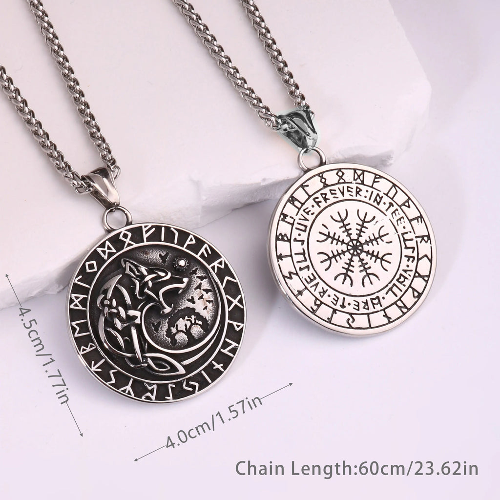 Viking Dragon Stainless Steel Pendant Necklace
