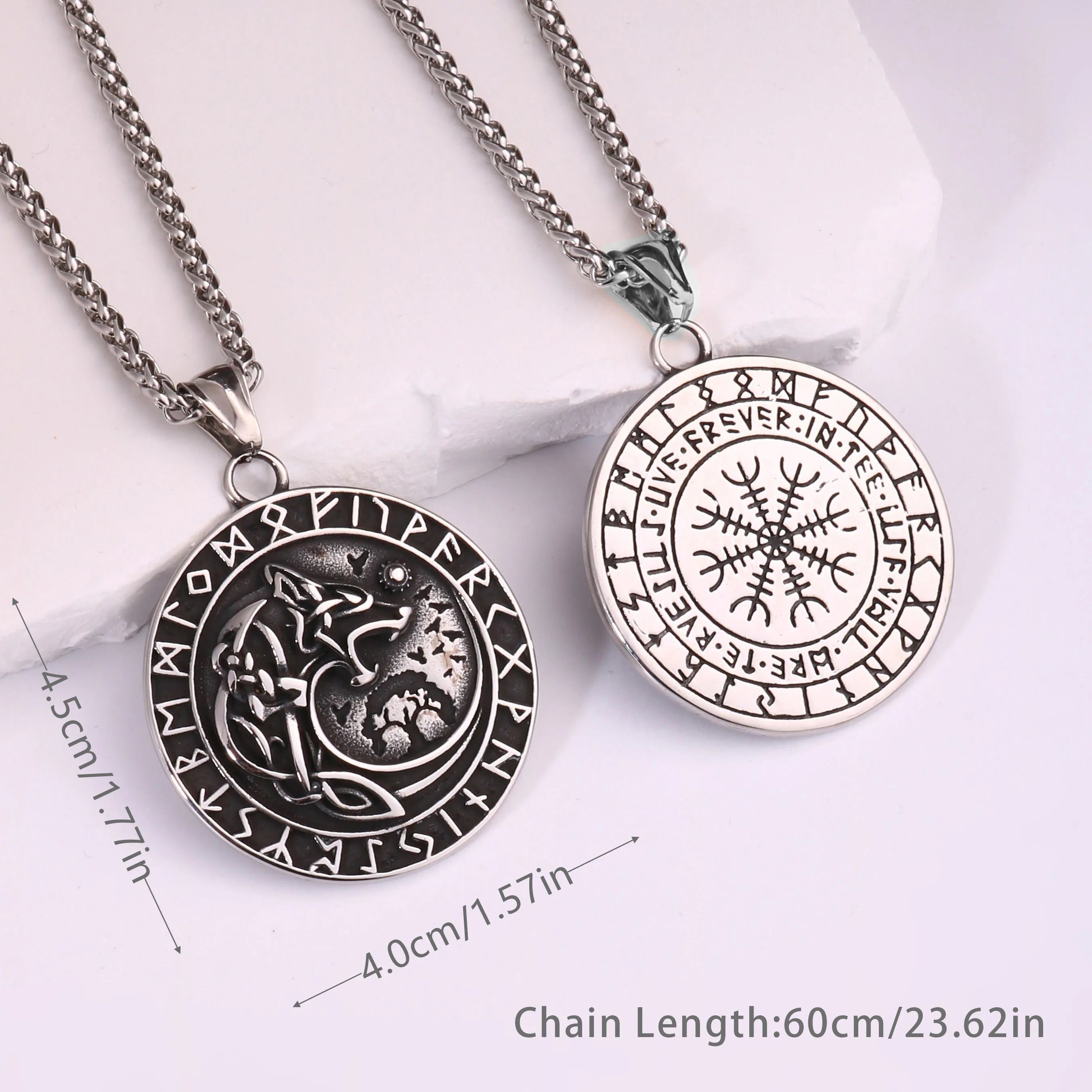 Viking Dragon Stainless Steel Pendant Necklace