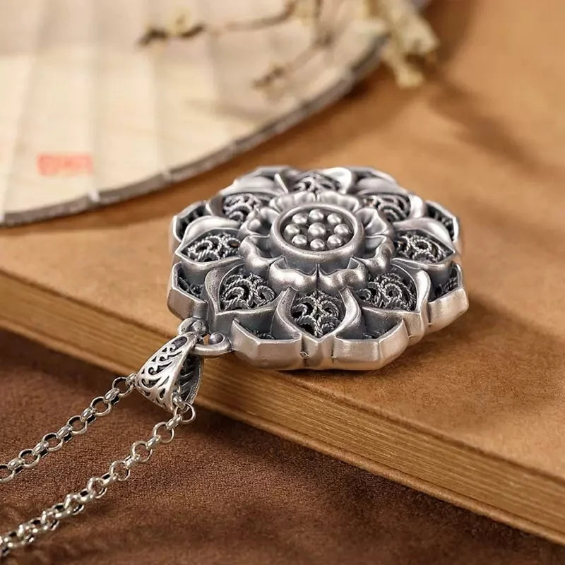 Flower 925 Silver Pendant Necklace