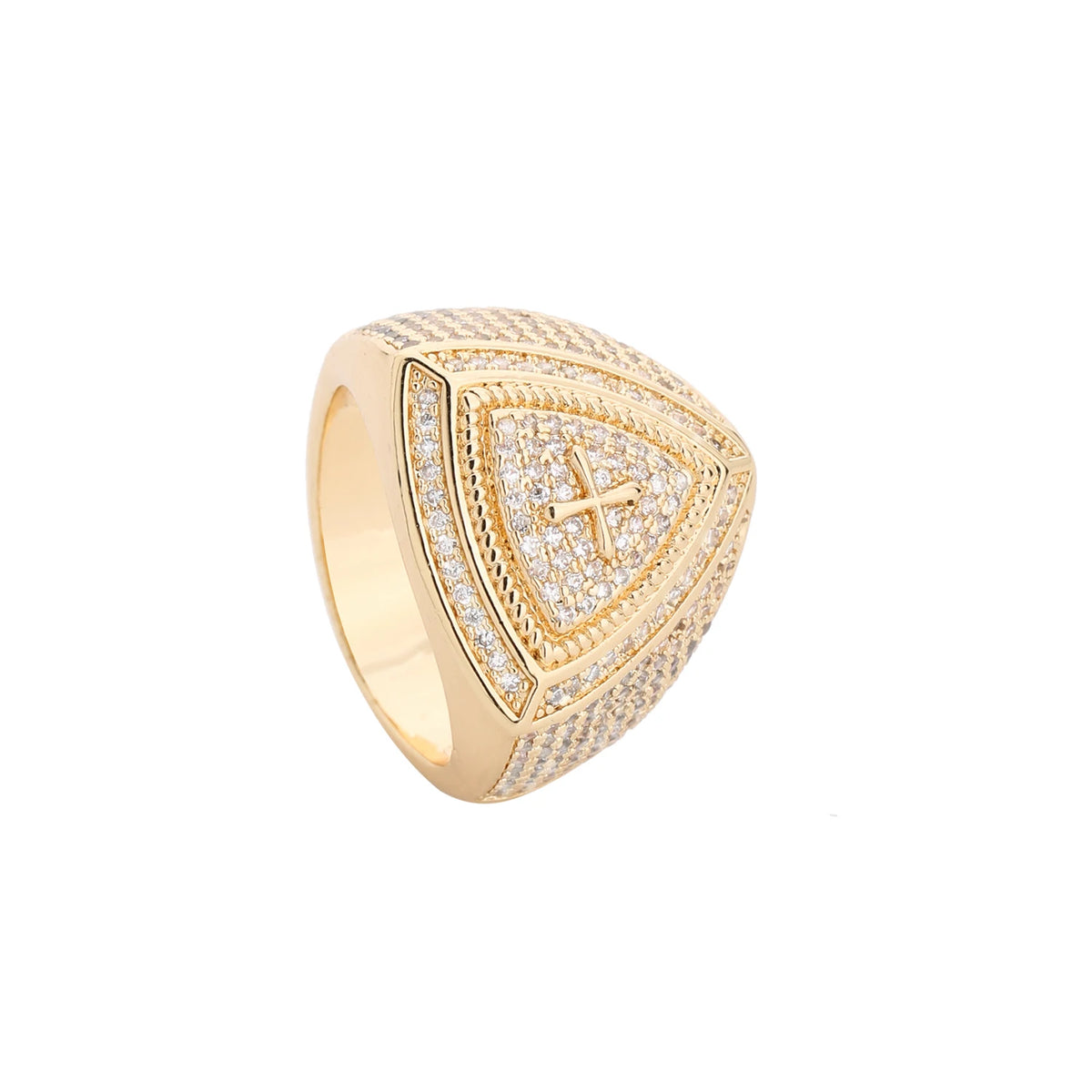 Triangle Cross Ring Sizes 8-10 — Copper Alloy