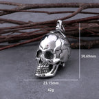 Large Gothic Skull Pendant Necklace — Stainless Steel