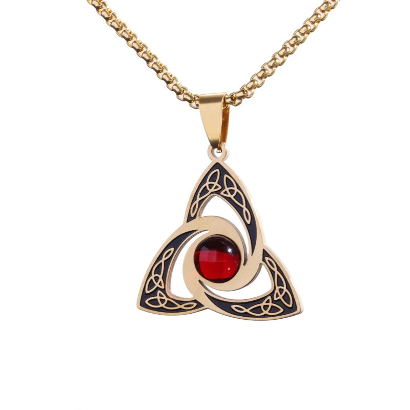 Celtic Witch Knot Pendant Necklace — Steel
