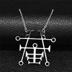 Paimon Sigil Silver Pendant Necklace — Stainless Steel