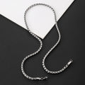 3mm Retro Men Stainless Steel Twisted Cuba Chain Necklace Simple Titanium Steel Necklace Hip Hop Jewelry Trendy Accessories