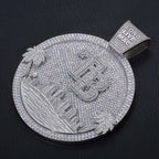 Iced Out Letter Pendant Circle Disc