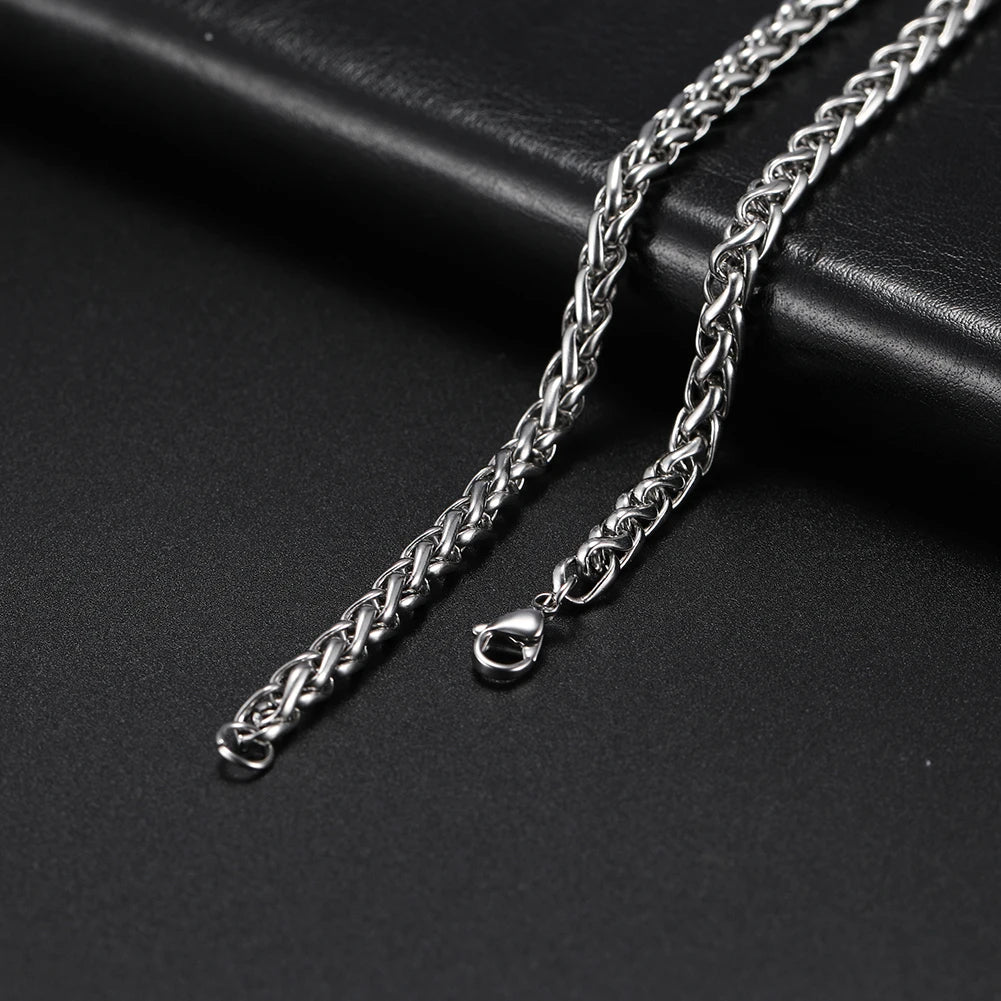 My Shape Basic Cuban Chain Necklaces for Men Chains Punk Figaro Box Curb Chain Chokers Lobster Clasp Fashion Male