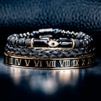 Luxury Set Enamel Eye Bracelet Roman Bracelet Royal Crown Charm Men Stainless Steel Geometry Pulseiras Open Adjustable