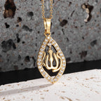 Allah Scripture Round Medal Pendant Stainless Steel Necklace Mens Islamic Jewelry Amulets Muslim Gifts
