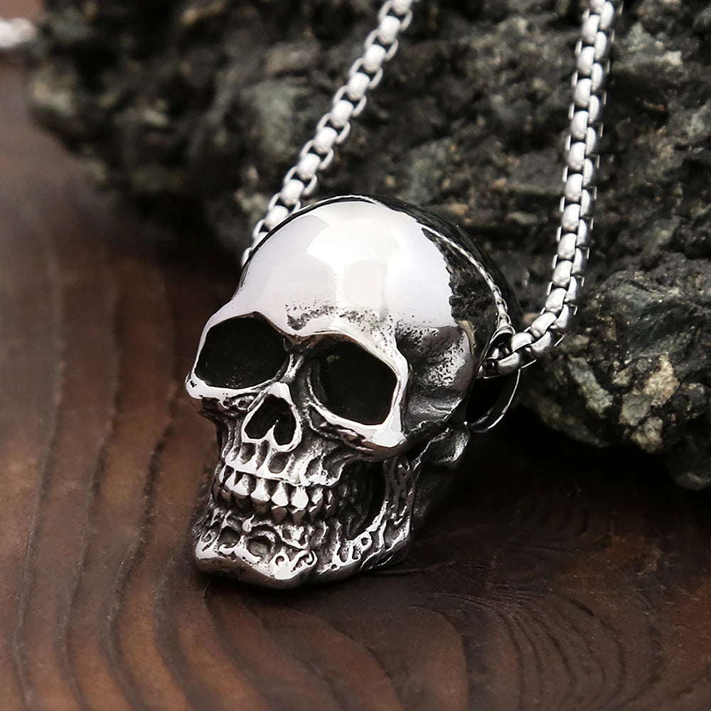 Skull Motorcycle Steel Pendant Gothic Vintage