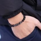 Premium Natural Volcanic Stone Beaded Bracelet Handmade Tiger Eyes Howlite Onyx Beads Braclet Meditation Healing Leisure Joias