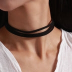 Aihua Gothic Crystsal Cross Pendant Black Velvet Necklace for Women Elegant Pearl Heart Choker Necklace Statement Jewelry