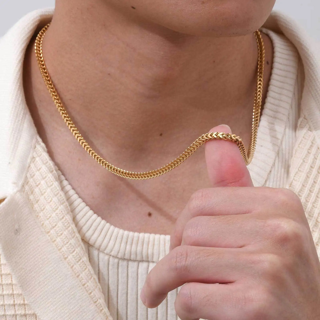 Gold Franco Chain Necklace 3mm — Stainless Steel