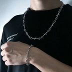 Gothic Barbed Wire Adjustable Cuban Link Bracelet
