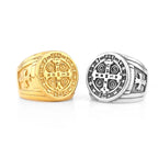 Never Fade Stainless Steel Personalized Cross Men's Faith Ring Hip Hop Punk Boyfriend Men's Jewelry Creative Gift