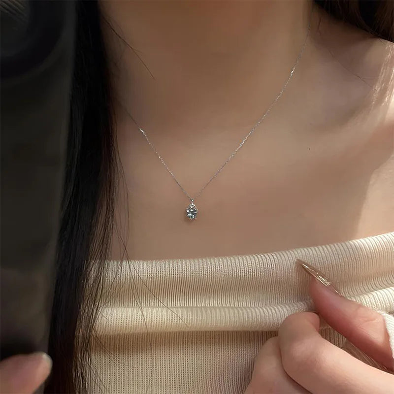 Blue Tears Heart Crystal Pendant Necklace