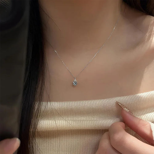 Blue Tears Heart Crystal Pendant Necklace