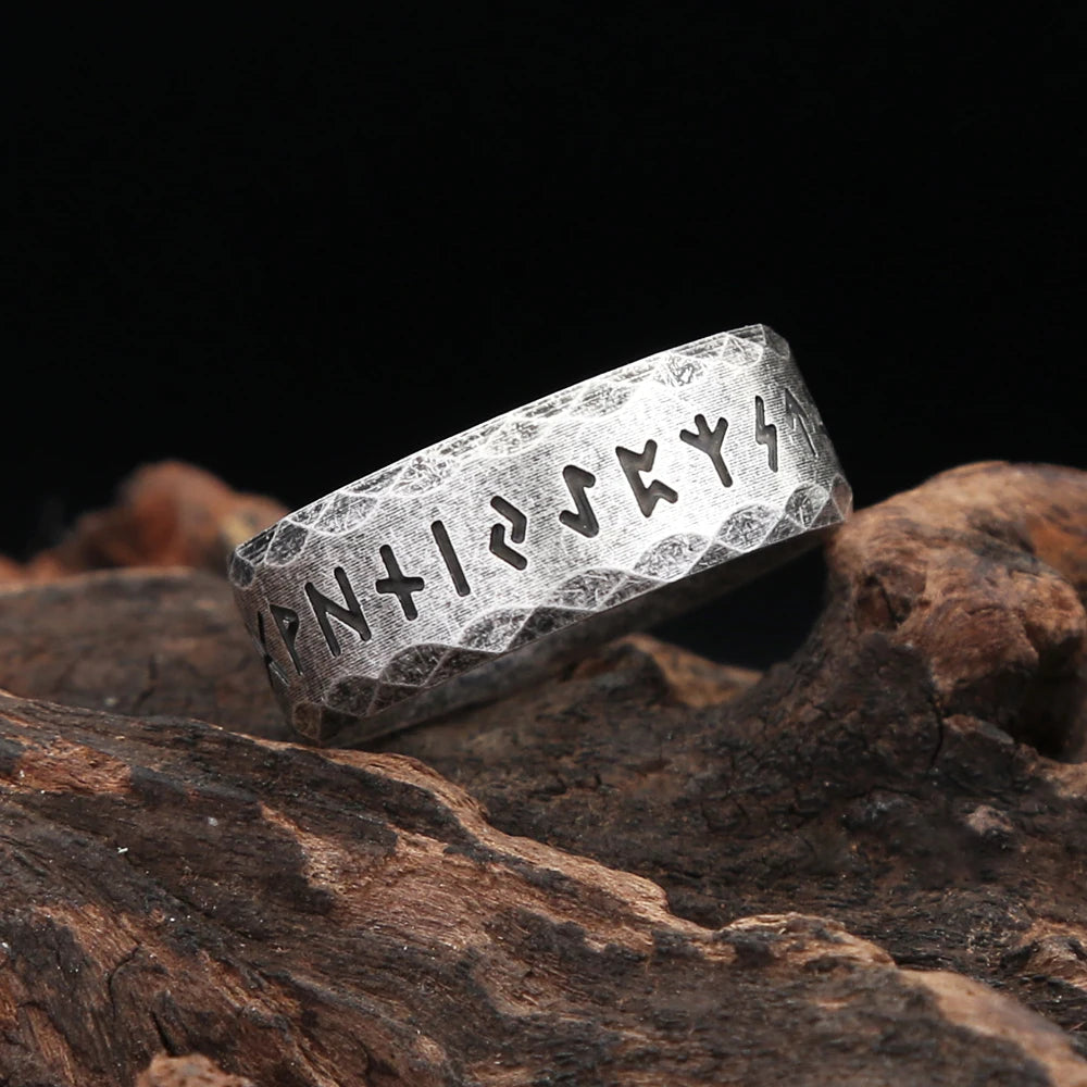 Odin Steel Ring Vintage Viking Letter Rune Nordic