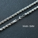 3-11MM Classic Cuban Chain Necklace for Men Women,Silver Black Gold Grey Color Stainless Steel Chains,Basic Punk Jewelry Gift