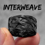 Weaving Hollow Stainless Steel Mens Rings Trendy Simple Unique Stylish for Male Boyfriend Jewelry Creativity Gift