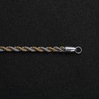 New Stainless Steel Half Gold Silver Color Twist Chain Bracelet for Men Women Kpop Jewelry Gift
