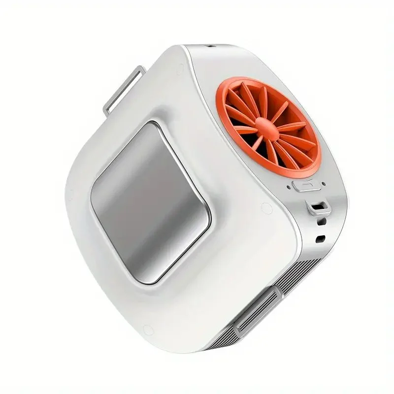 10000mAh Portable Waist Fan with 2 Detachable Straps & Semiconductor Cooling Plate - 13500RPM Hands-Free Wearable