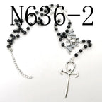 Anime Cross Chain Pendant Necklace — Zinc Alloy