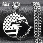 American Eagle Flag Pendant — Stainless