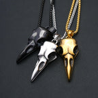 Viking Vintage Raven Skull Necklace Stainless Steel Odin Crow Pendant For Men Women Nordic Amulet Jewelry Gifts