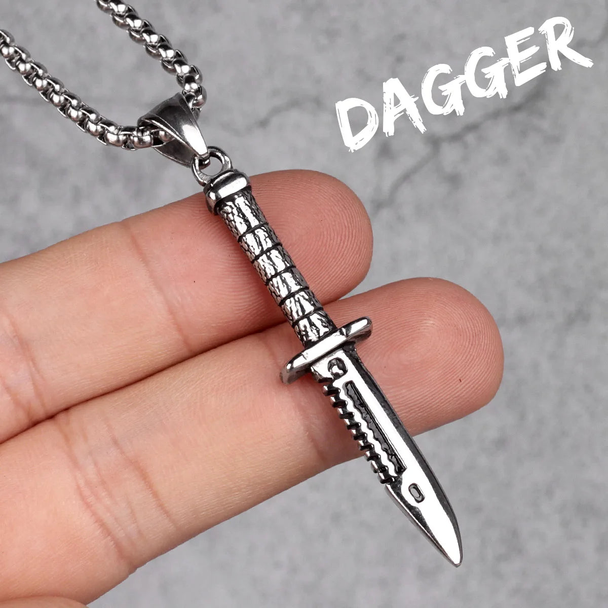 Knife Mens Long Necklaces Pendants Chain Punk Hip Hop Cool for Boy Male Stainless Steel Jewelry Creativity Gift Wholesale