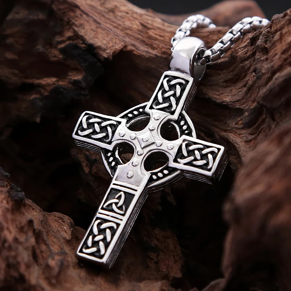 Celtic Cross Steel Pendant Vintage 316L Nordic