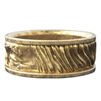 Creative Hot Selling Dual Eye Gaze Ring European And American 925 Silver Plated 18k Gold Relief Carved Eye Men's Ring