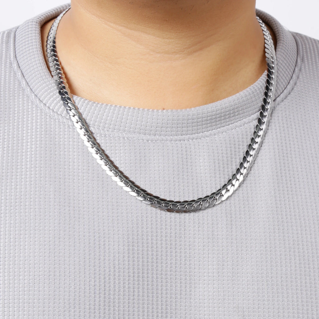 HIYEE 3MM/4MM/5MM/6MM/7MM/8MM Stainless Steel Cuban Curb Link NK Chain Necklace For Men Women Male Neck Jewelry