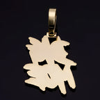 Letter Pendant Necklace Gold Double Row