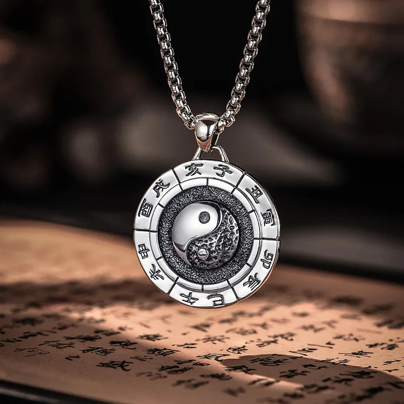 Original Van Gogh sunflower sunflower men's necklace high sense pendant nautical compass retro fashion trend pendant