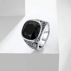 1pc Retro European American Style Men'S 316L Stainless Steel Ring, Fashionable Simple Creative Design, Synthetic Faux