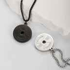 1PC  ING Fadeless Stainless Steel Round Dumbbell Pendant Necklace for Men NO PAIN NO GAIN Fitness Necklace Man Spiritual Jewelry