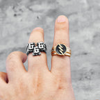 Golden Lightning Men Rings 316L Stainless Steel Ring Hip Hop Golden Plated Classic for Friend Couple Jewelry Best Gift Wholesale