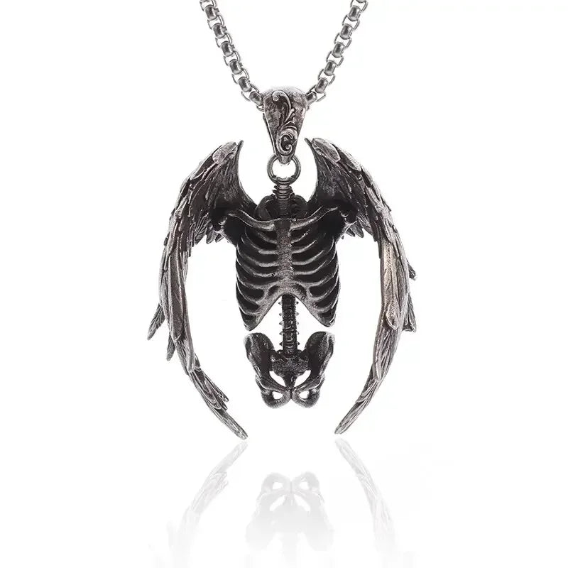 Delicate Antique Silver Color Seraph Prayer Good Luck Necklace Pendant Men Women Anniversary Amulet Jewelry Gift