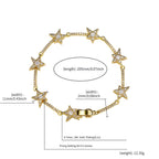 Gold Iced Out Star Bracelet CZ Statement