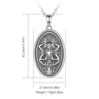 AEONSLOVE Silver Hecate Triple Moon Goddess Necklace Vintage Oval Pendant Wicca Pagan Jewelry Protection Amulet