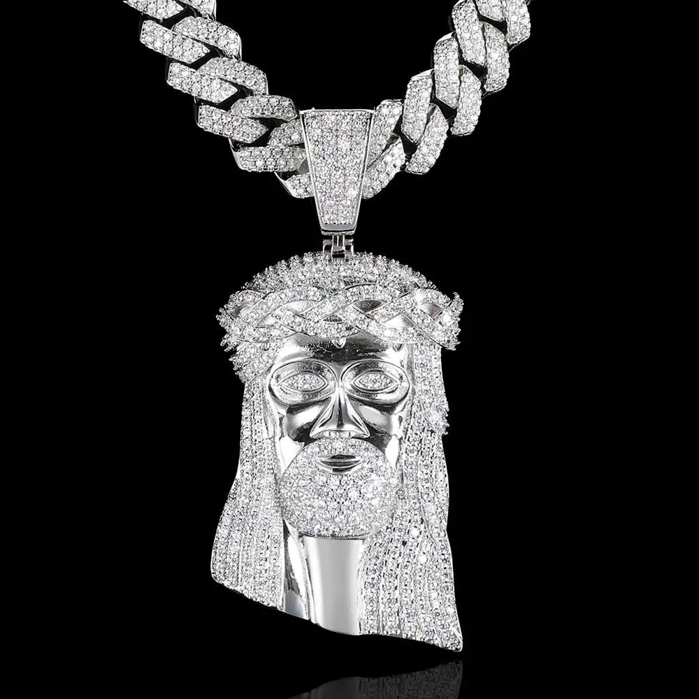 Necklaces Chain For Women Mens Full Iced Out Zircon Custom Big Jesus Pendant With Cuban Chain Hip Hop Jewelry