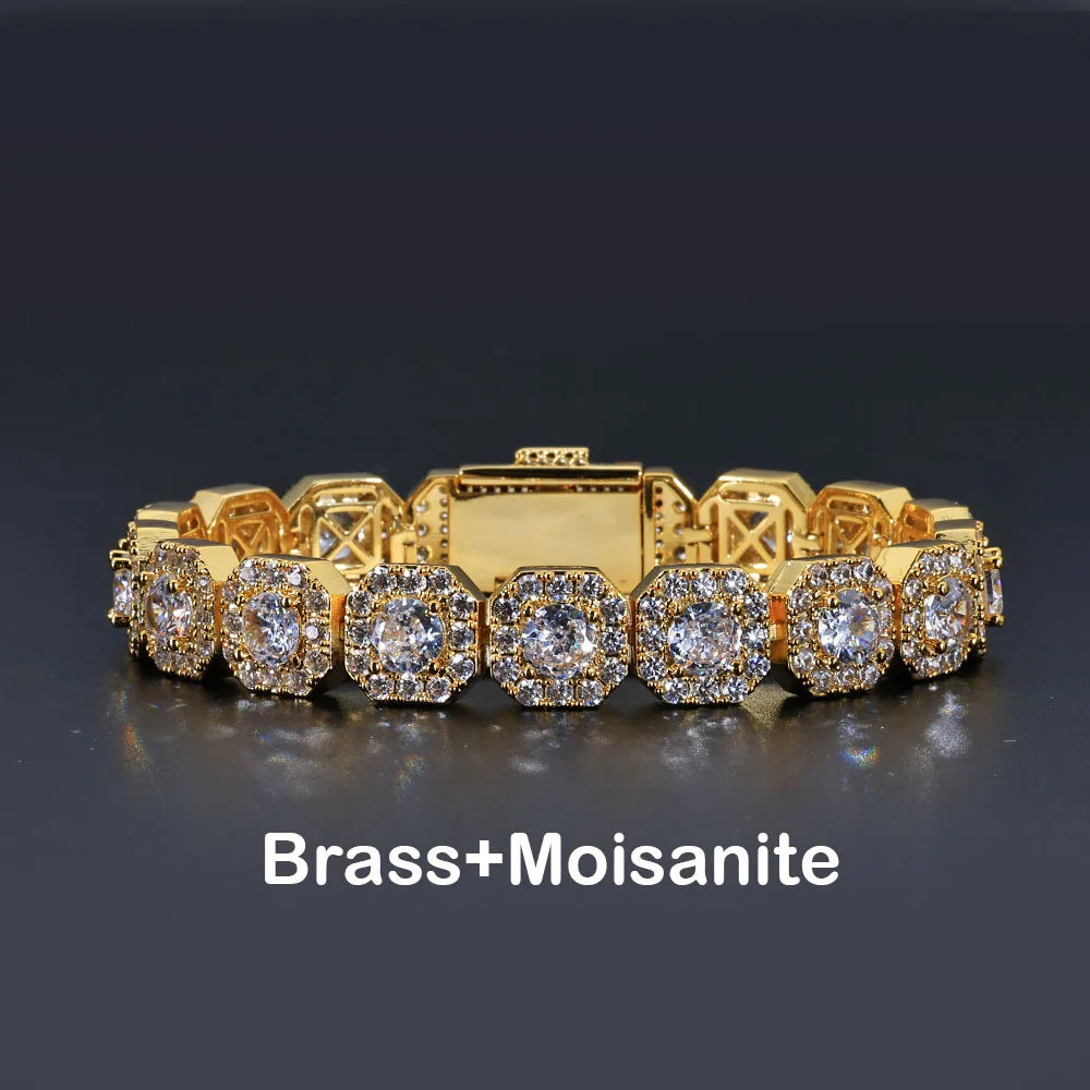 Tennis Necklace Moissanite VVS1 10MM Cluster