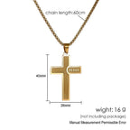 Gold Cross Jesus Pendant Necklace Titanium Steel