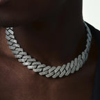 Big Heavy Hip Hop ice Men Boy Jewelry Micro Pave CZ Rose Gold Two Tone Color Rock Punk Ice Out Cuban Chain Necklace 19mm