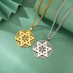 Flower of Life Star Pendant Necklace — Stainless Steel