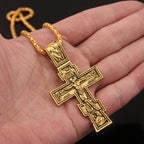 Movie John Wick Jesus Cross Necklace Crucifix Eastern Orthodox Prayer Big Pendant For Men Women Jewelry Accessories