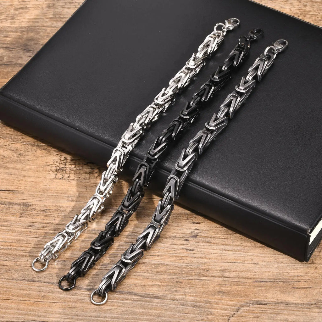 Byzantine V-Shape Chain Bracelet — Stainless Steel