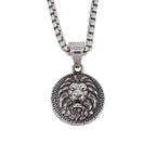 Small Lion Head Pendant Necklace — Stainless Steel