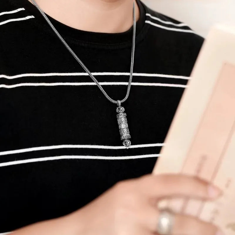 Openable Gawu Box Pendant Necklace — Silver-Tone
