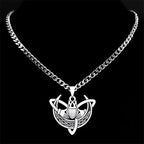 Heart Celtic Knot Steel Pendant Crescent Moon